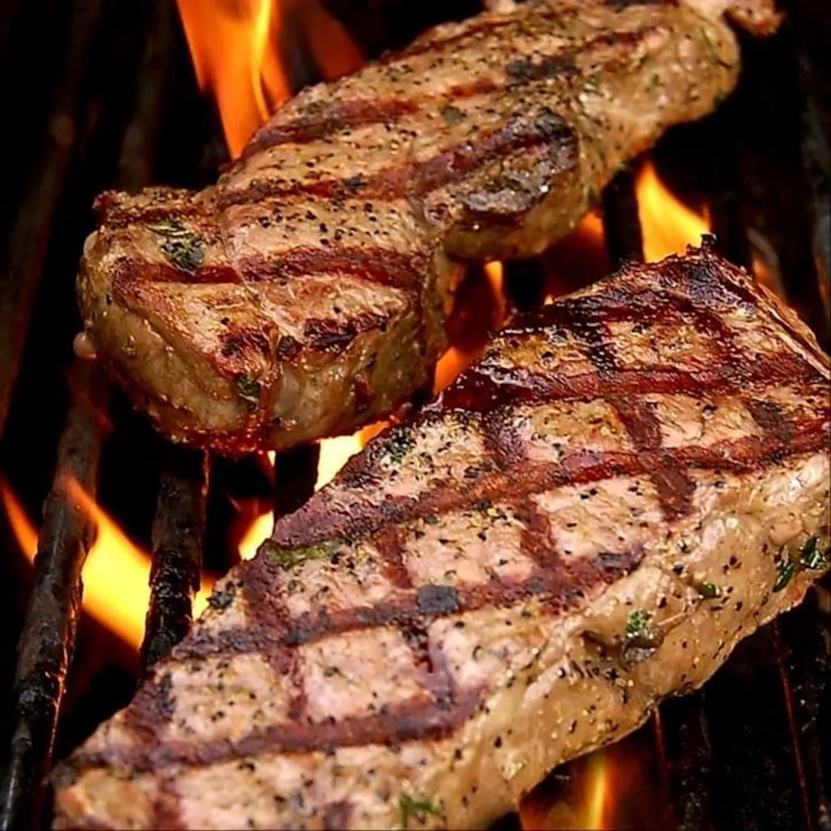 a close up of food on a grill